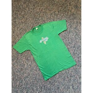 Vintage‎ Single Stitch Graphic Tee Shirt Pamper Me Glitter Print Green WomensTop